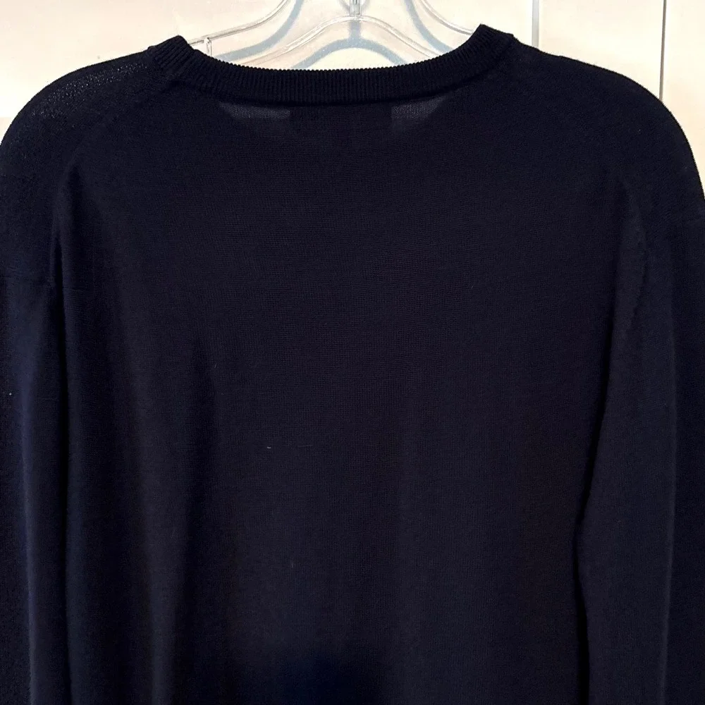 Hart Schaffner Marx Men's Navy Extra Fine Merino Wool Crewneck Sweater in Size L